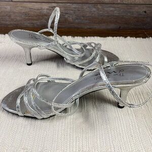Women's Silver Strappy Heels